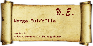 Warga Eulália névjegykártya